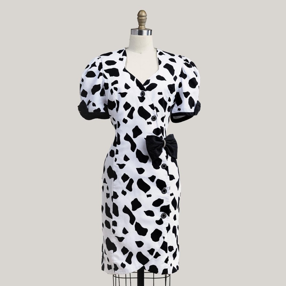 Vintage 80s Cow Print Dress